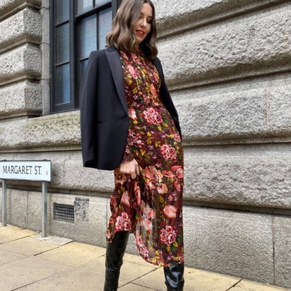TopShop Fallen Floral Midi Dress 4